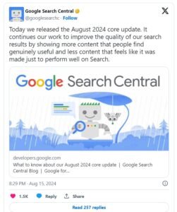 google August 2024 core Update