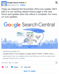 Google November Core Update 2024